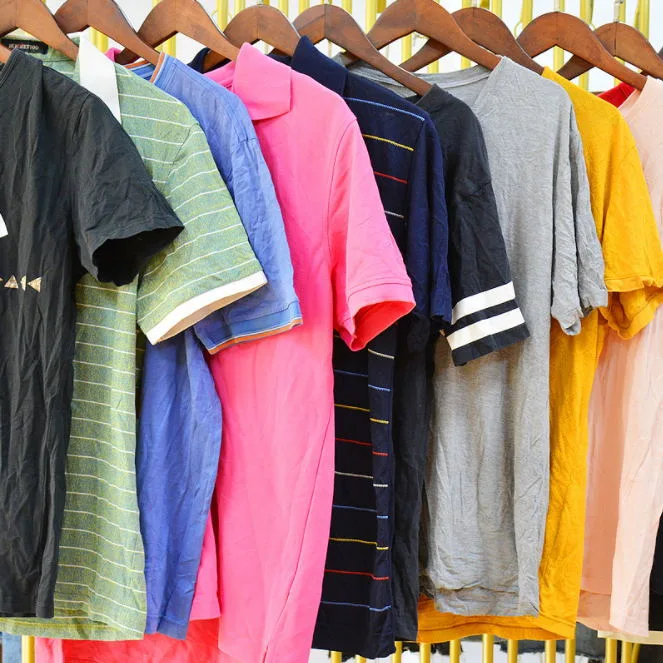 Factory-Direct-Sale-Second-Hand-Clothes-Solid-Color-Polo-Shirt